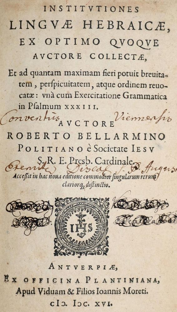 Große Abbildung Nr.1: 140-1224 Bellarmin,R.: (Lexika - Wörterbücher - Sprachwissenschaften)