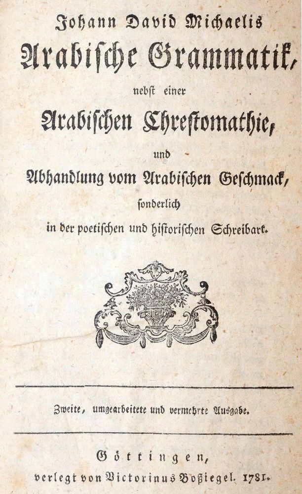 Große Abbildung Nr.1: 140-1234 Michaelis,J.D.: (Lexika - Wörterbücher - Sprachwissenschaften)
