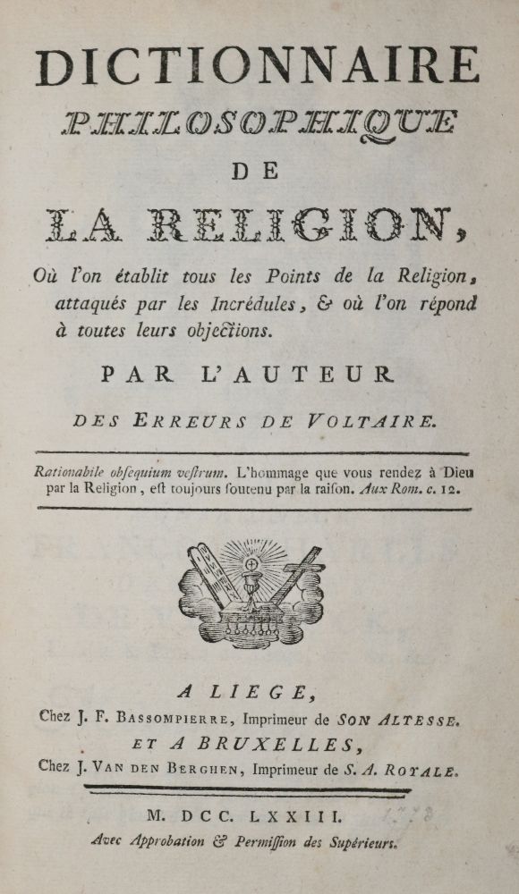 Große Abbildung Nr.1: 140-1235 (Nonnotte,C.F.).: (Lexika - Wörterbücher - Sprachwissenschaften)