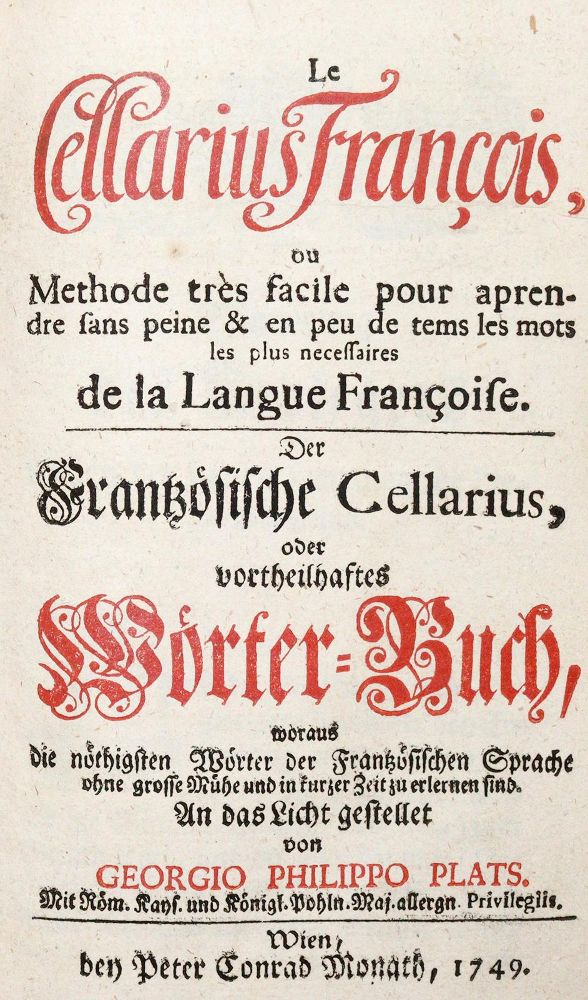 Große Abbildung Nr.1: 140-1238 Plats,G.P.: (Lexika - Wörterbücher - Sprachwissenschaften)