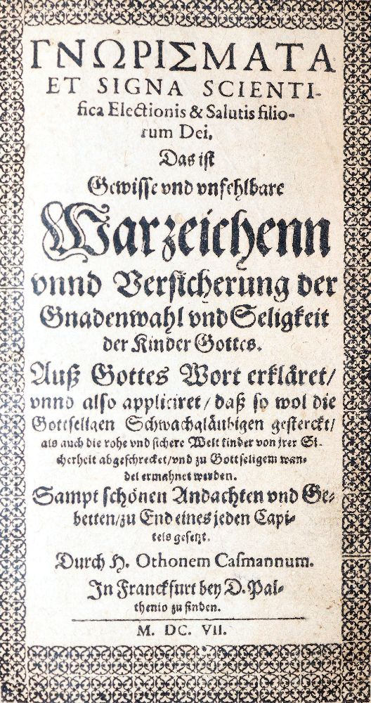 Große Abbildung Nr.1: 140-124 Casmann,O.: (Alte Drucke, Handschriften und Theologie)