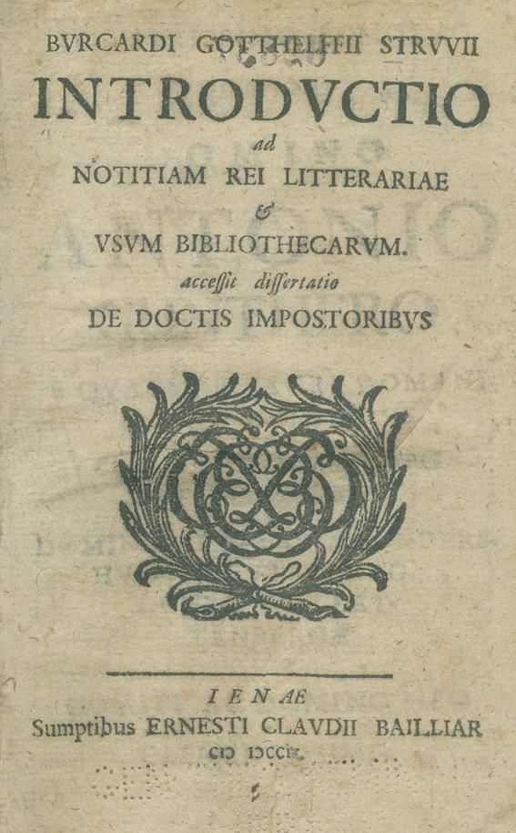 Große Abbildung Nr.1: 140-1254 Struve,B.G.: (Bibliographie und Buchwesen)