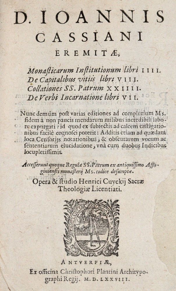 Große Abbildung Nr.1: 140-126 Cassianus,J.: (Alte Drucke, Handschriften und Theologie)