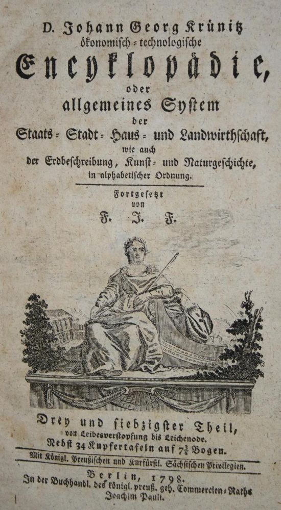 Große Abbildung Nr.14: 140-1291 Krünitz,J.G.: (Lexika - Wörterbücher - Sprachwissenschaften)