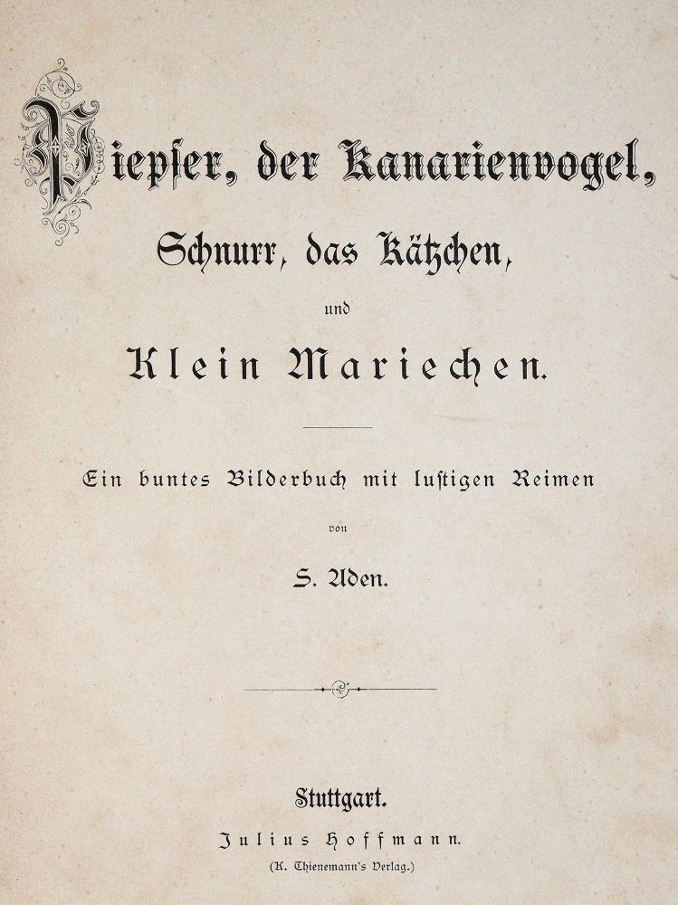Große Abbildung Nr.1: 140-1299 Aden,S. (d.i. S.v.Adelung).: (Kinder- und Jugendbücher)