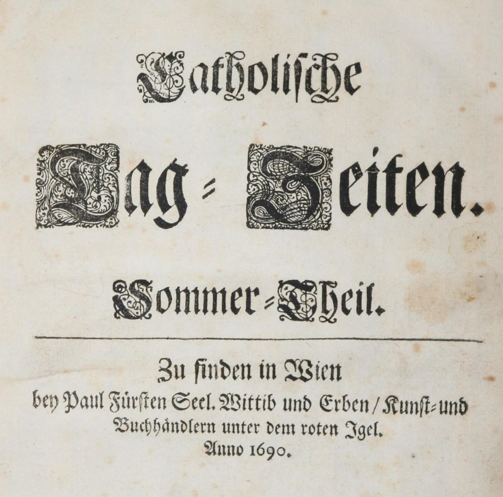 Große Abbildung Nr.1: 140-130 Catholische Tag-Zeiten.: (Alte Drucke, Handschriften und Theologie)