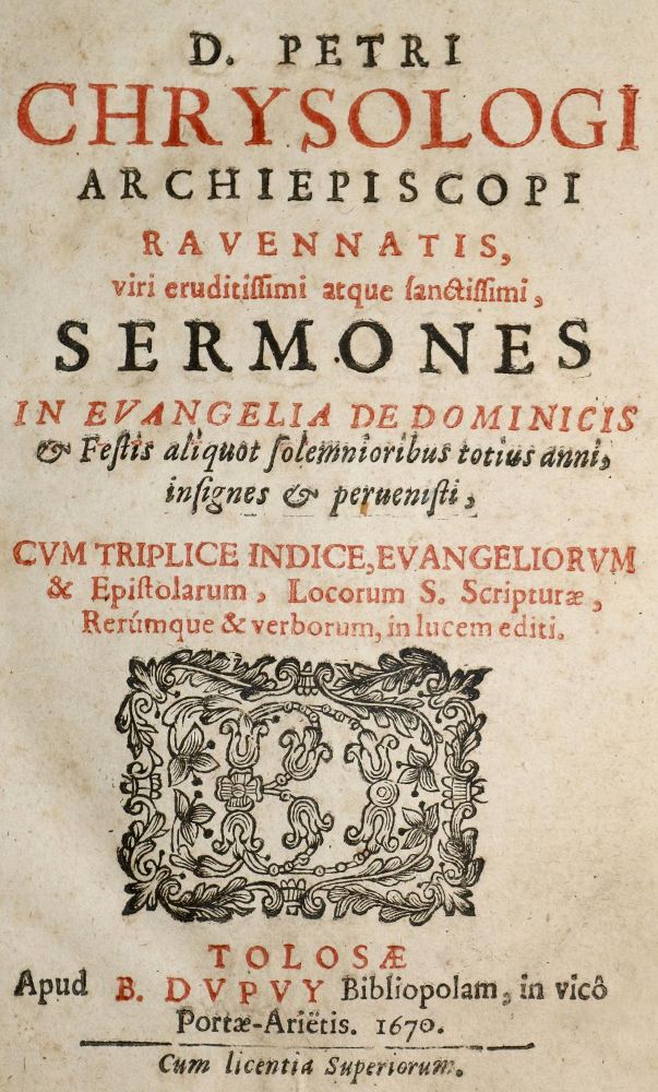 Große Abbildung Nr.1: 140-132 Chrysologus,P.: (Alte Drucke, Handschriften und Theologie)