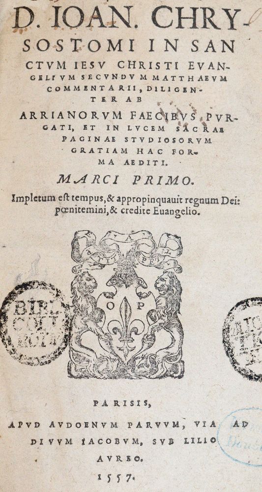 Große Abbildung Nr.1: 140-134 Chrysostomus,J.: (Alte Drucke, Handschriften und Theologie)