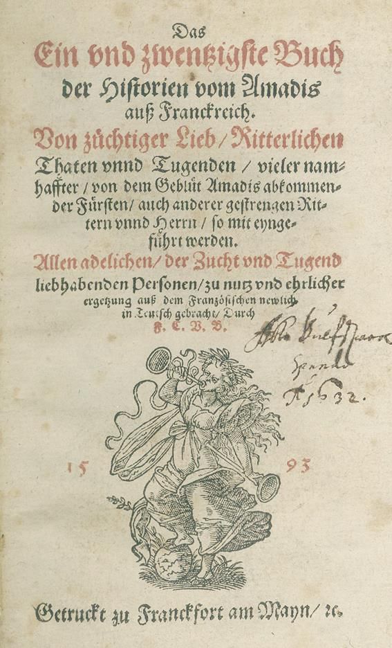 Große Abbildung Nr.1: 140-1352 Amadis de Gaula.: (Literatur und illustrierte Bücher bis 19.Jahrhundert)