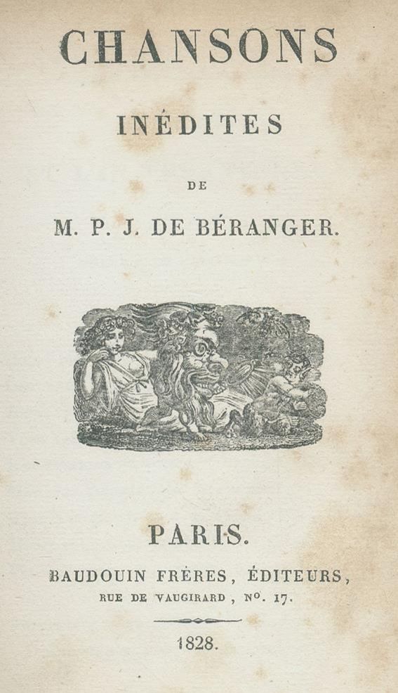 Große Abbildung Nr.1: 140-1363 Beranger,P.J.de.: (Literatur und illustrierte Bücher bis 19.Jahrhundert)