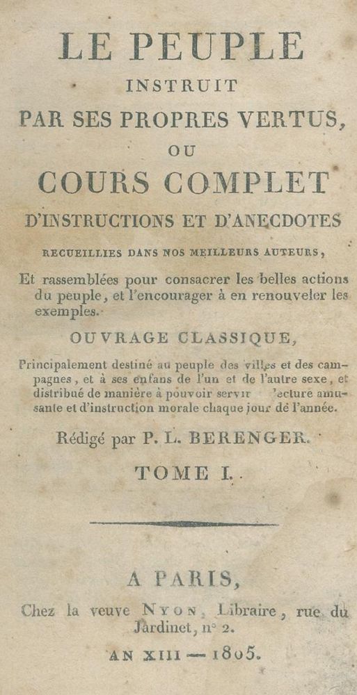 Große Abbildung Nr.1: 140-1365 Berenger,P.L. (Hrsg.).: (Literatur und illustrierte Bücher bis 19.Jahrhundert)