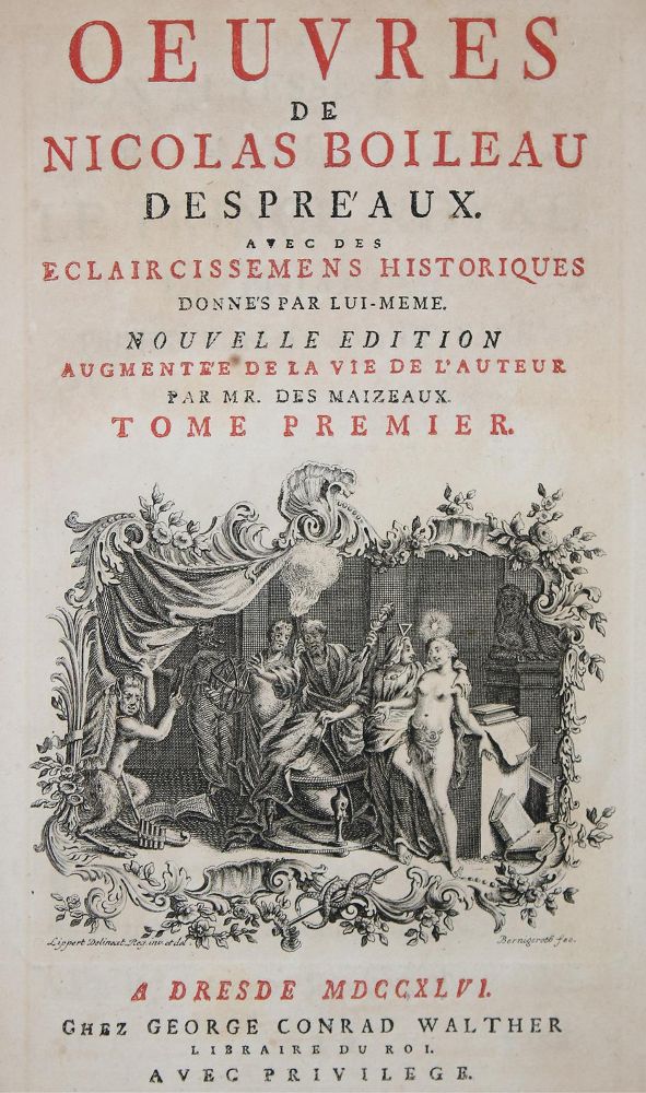Große Abbildung Nr.1: 140-1369 Boileau Desperaux,N.: (Literatur und illustrierte Bücher bis 19.Jahrhundert)