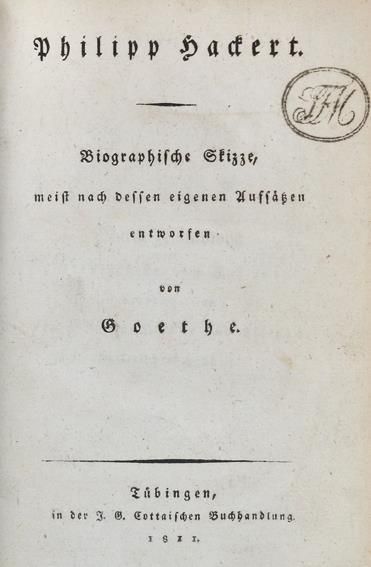 Große Abbildung Nr.1: 140-1417 Goethe,(J.W.v.).: (Literatur und illustrierte Bücher bis 19.Jahrhundert)