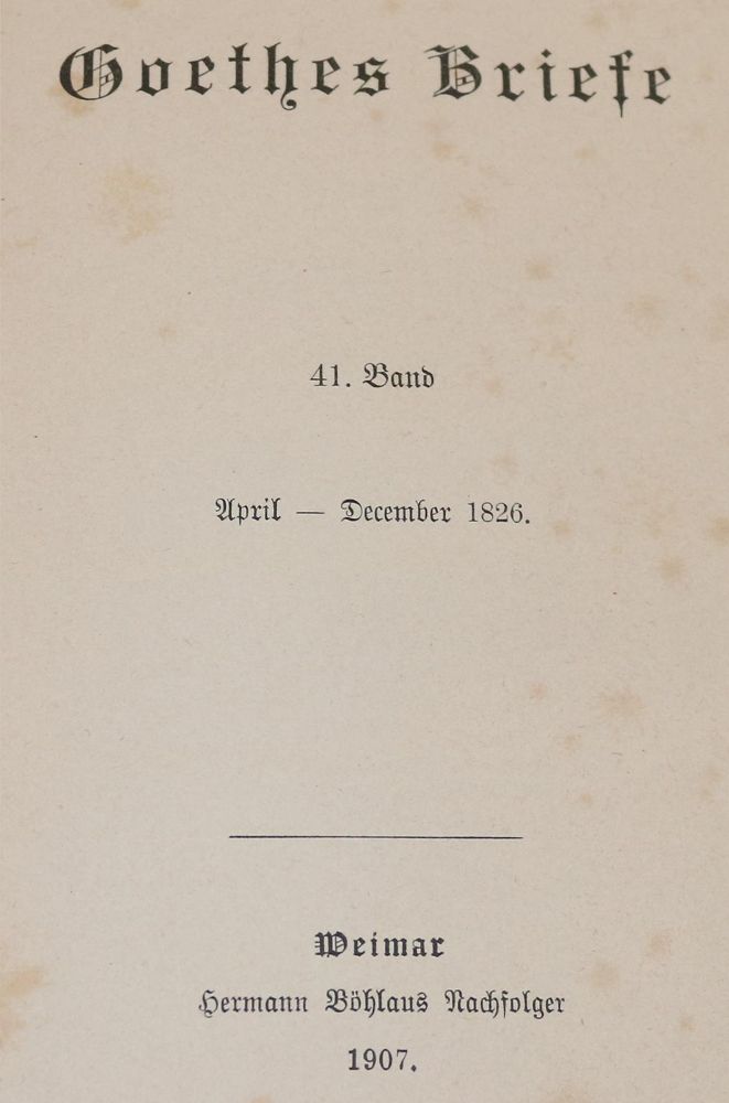 Große Abbildung Nr.1: 140-1419 Goethe,J.W.v.: (Literatur und illustrierte Bücher bis 19.Jahrhundert)