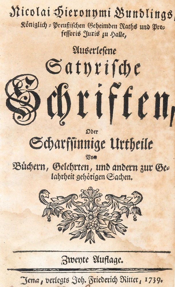 Große Abbildung Nr.1: 140-1429 Gundling,N.H.: (Literatur und illustrierte Bücher bis 19.Jahrhundert)