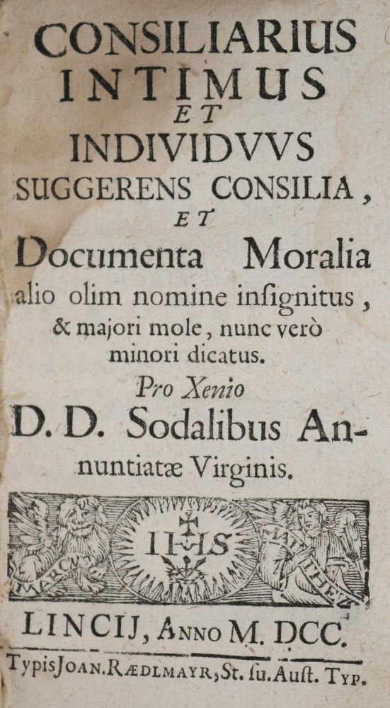 Große Abbildung Nr.1: 140-143 Consiliarius intimus: (Alte Drucke, Handschriften und Theologie)