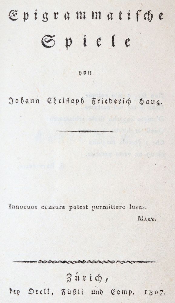 Große Abbildung Nr.1: 140-1432 Haug,J.C.F.: (Literatur und illustrierte Bücher bis 19.Jahrhundert)