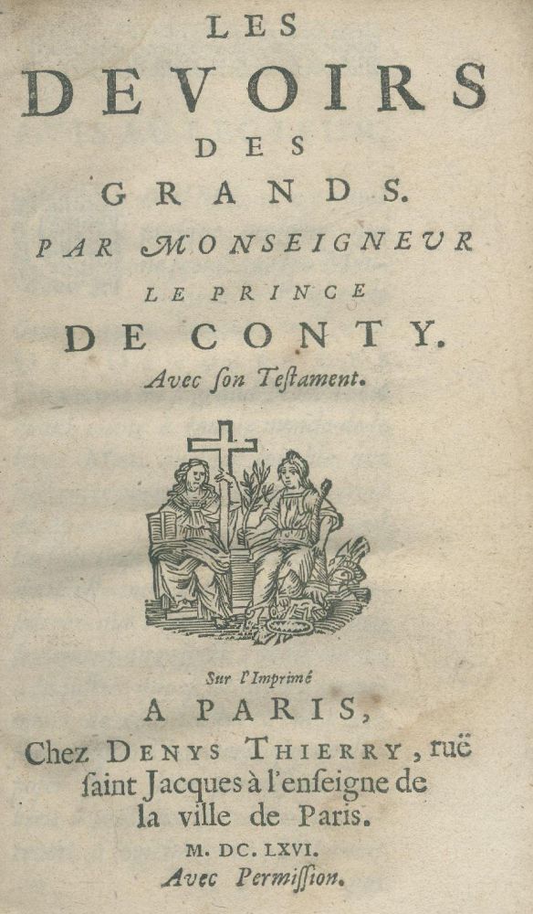 Große Abbildung Nr.1: 140-144 Conti,(Armand de Bourbon).: (Alte Drucke, Handschriften und Theologie)