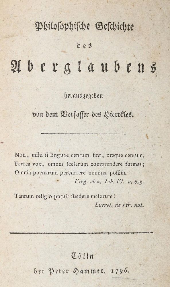 Große Abbildung Nr.1: 140-1445 (Holbach,P.H.Th. d').: (Literatur und illustrierte Bücher bis 19.Jahrhundert)