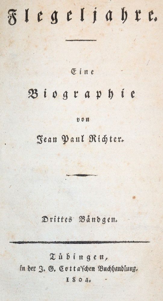 Große Abbildung Nr.1: 140-1454 Jean Paul (d.i. J.P.F.Richter).: (Literatur und illustrierte Bücher bis 19.Jahrhundert)