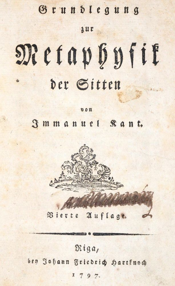 Große Abbildung Nr.1: 140-1460 Kant,I.: (Literatur und illustrierte Bücher bis 19.Jahrhundert)