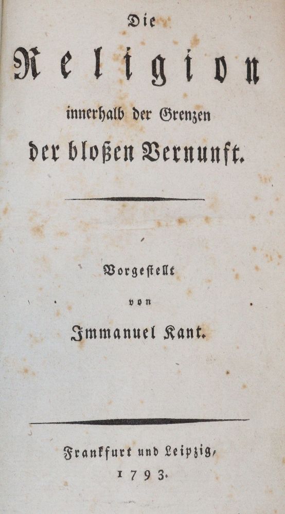 Große Abbildung Nr.1: 140-1462 Kant,I.: (Literatur und illustrierte Bücher bis 19.Jahrhundert)