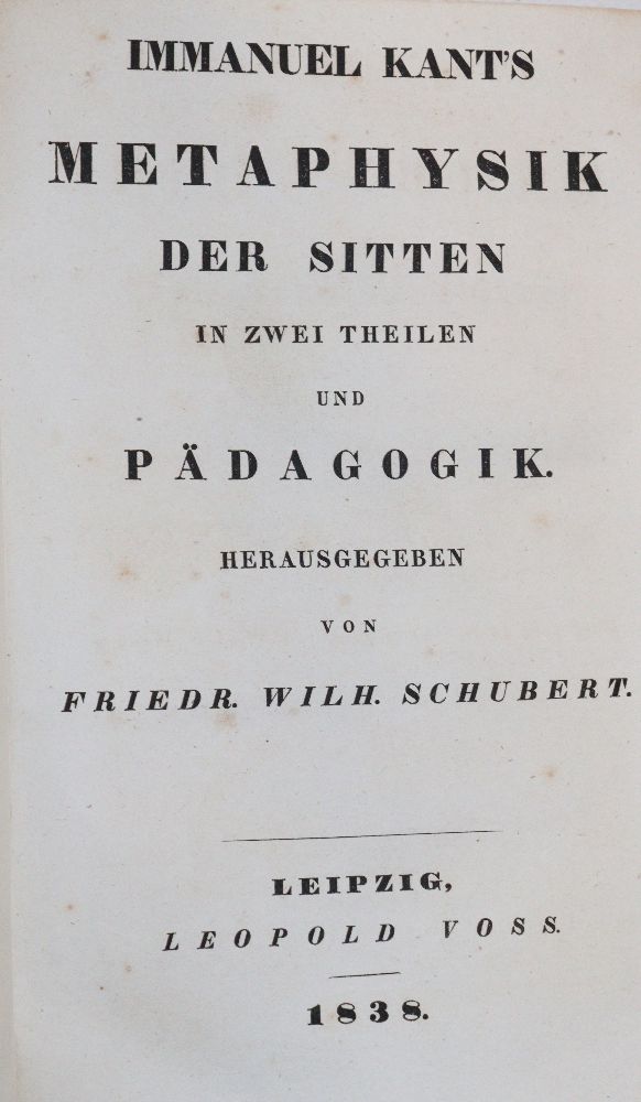 Große Abbildung Nr.2: 140-1462 Kant,I.: (Literatur und illustrierte Bücher bis 19.Jahrhundert)