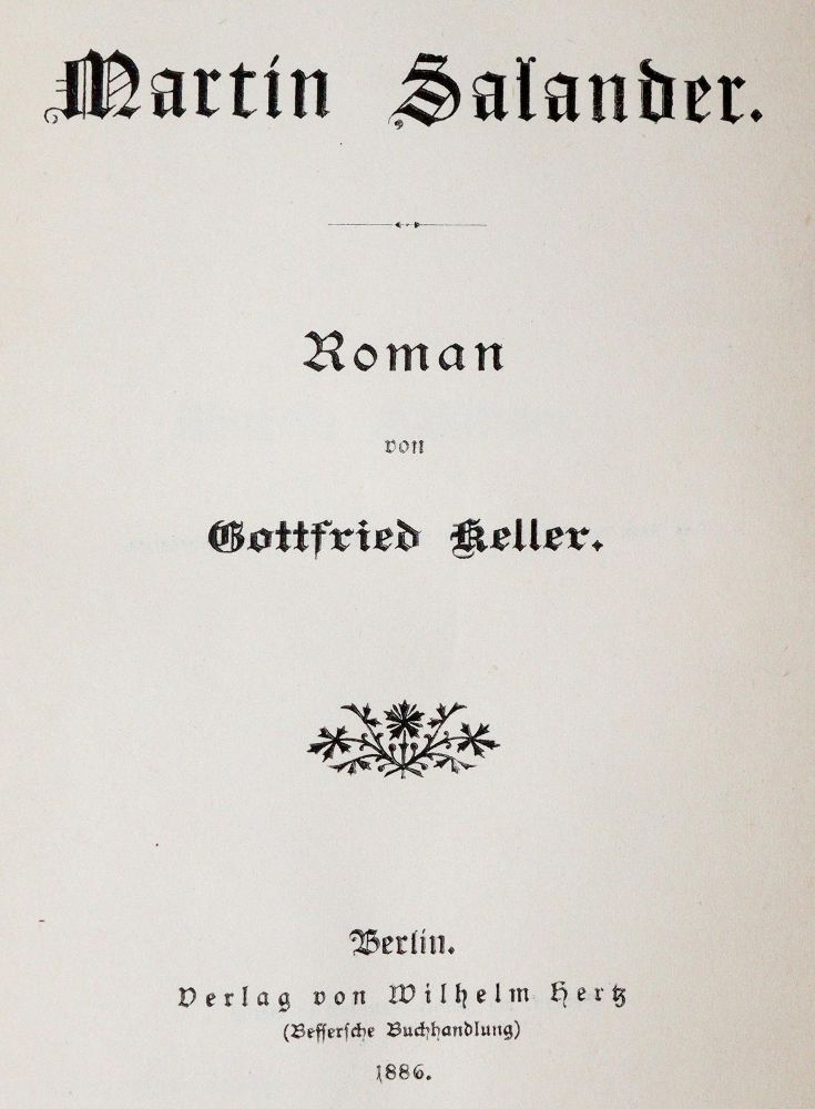 Große Abbildung Nr.1: 140-1464 Keller,G.: (Literatur und illustrierte Bücher bis 19.Jahrhundert)