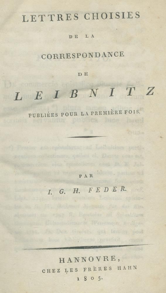 Große Abbildung Nr.1: 140-1473 Leibniz,(G.W.v.).: (Literatur und illustrierte Bücher bis 19.Jahrhundert)