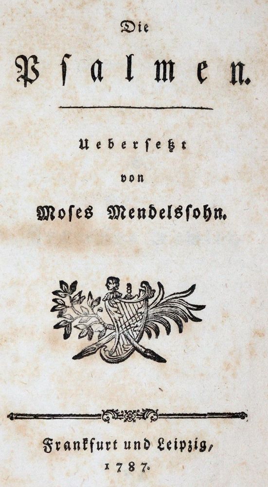 Große Abbildung Nr.1: 140-1484 Mendelssohn,M.: (Literatur und illustrierte Bücher bis 19.Jahrhundert)