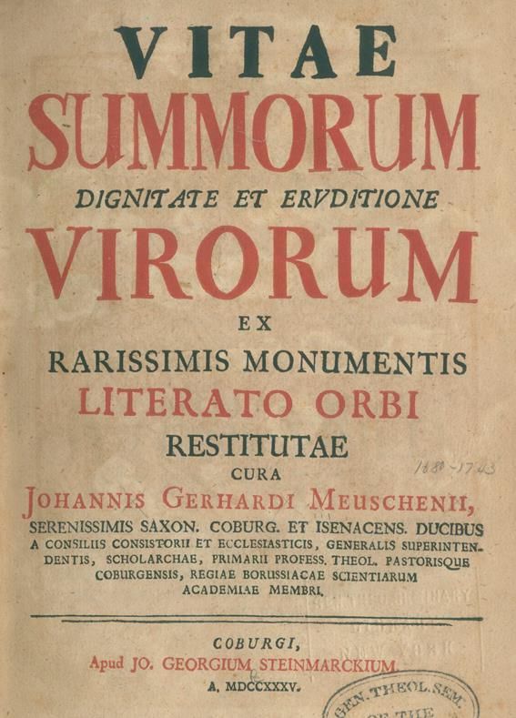 Große Abbildung Nr.1: 140-1485 Meuschen,J.G. (Hrsg.).: (Literatur und illustrierte Bücher bis 19.Jahrhundert)