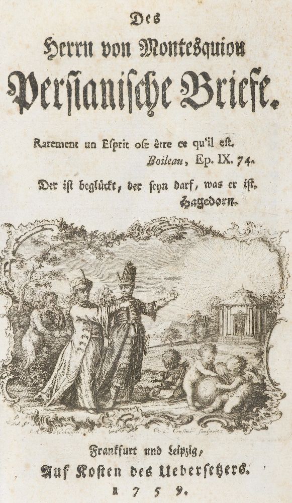 Große Abbildung Nr.1: 140-1489 Montesquieu, Charles-Louis de Secondat.: (Literatur und illustrierte Bücher bis 19.Jahrhundert)