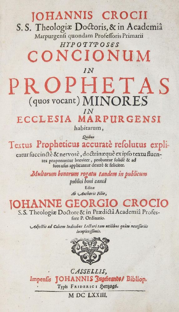Große Abbildung Nr.1: 140-149 Crocius,J.: (Alte Drucke, Handschriften und Theologie)