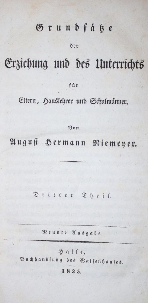 Große Abbildung Nr.1: 140-1494 Niemeyer,A.H.: (Literatur und illustrierte Bücher bis 19.Jahrhundert)