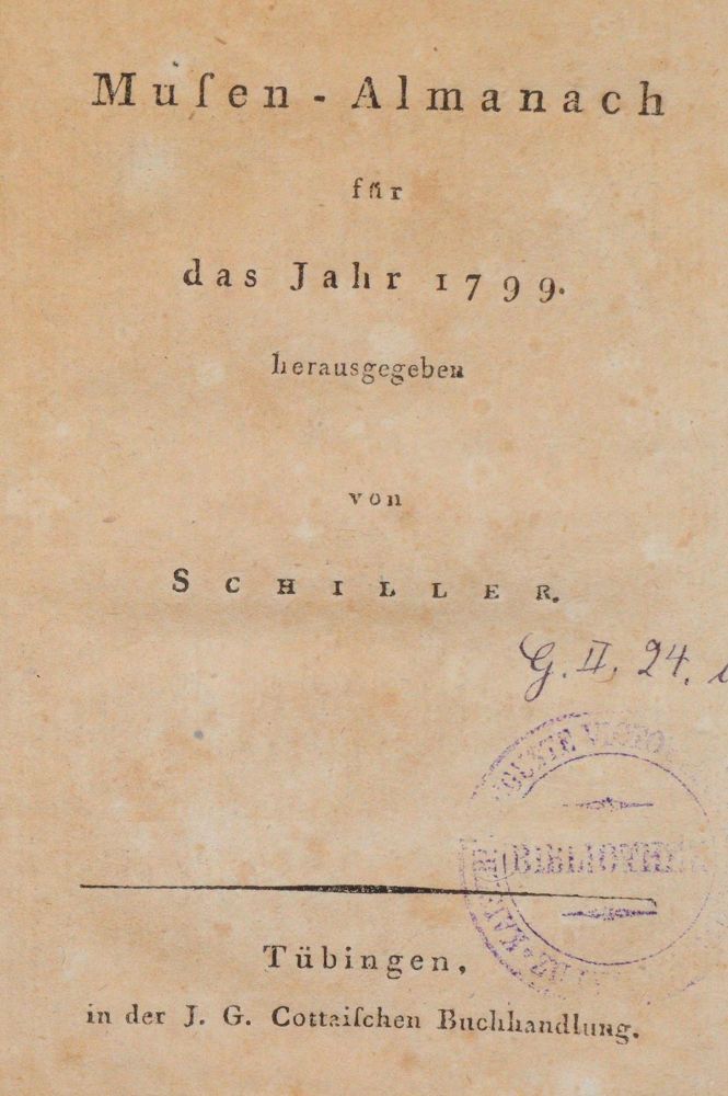 Große Abbildung Nr.1: 140-1518 Schiller,F.v. (Hrsg.).: (Literatur und illustrierte Bücher bis 19.Jahrhundert)