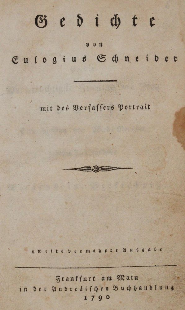 Große Abbildung Nr.1: 140-1522 Schneider,E.: (Literatur und illustrierte Bücher bis 19.Jahrhundert)