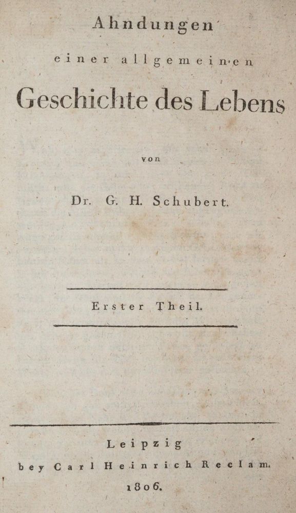 Große Abbildung Nr.1: 140-1524 Schubert,G.H.v.: (Literatur und illustrierte Bücher bis 19.Jahrhundert)