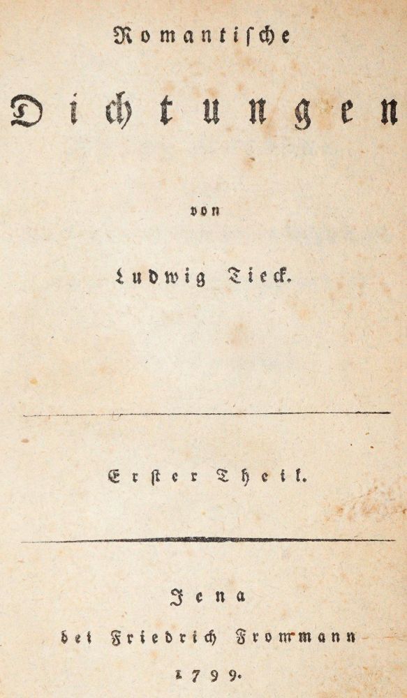 Große Abbildung Nr.1: 140-1541 Tieck,L.: (Literatur und illustrierte Bücher bis 19.Jahrhundert)