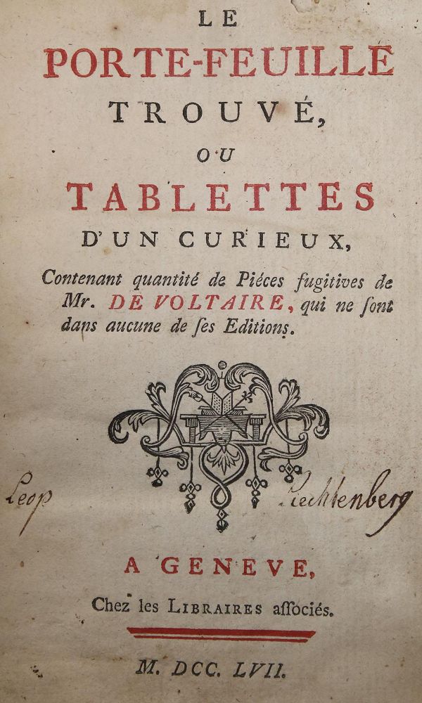 Große Abbildung Nr.1: 140-1552 Voltaire,F.M.A.: (Literatur und illustrierte Bücher bis 19.Jahrhundert)