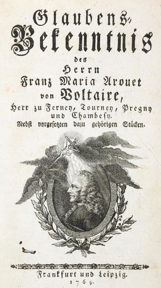 Große Abbildung Nr.1: 140-1553 Voltaire,F.M.(eig. Arouet).: (Literatur und illustrierte Bücher bis 19.Jahrhundert)