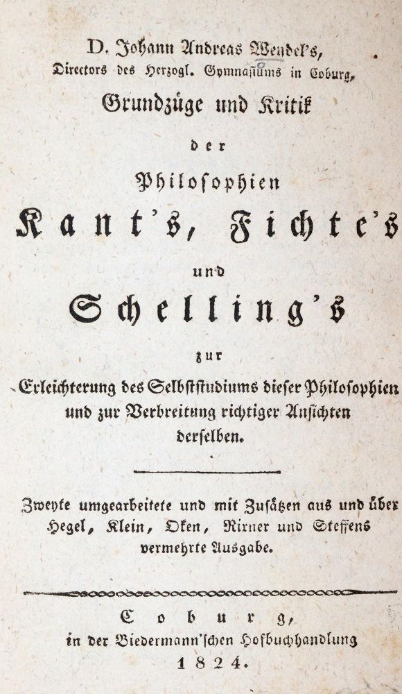 Große Abbildung Nr.1: 140-1555 Wendel,J.A.: (Literatur und illustrierte Bücher bis 19.Jahrhundert)