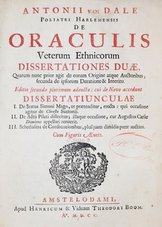 Große Abbildung Nr.1: 140-156 Dale,A.van.: (Alte Drucke, Handschriften und Theologie)
