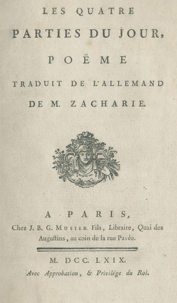 Große Abbildung Nr.1: 140-1560 Zachari(a)e, (J:F.W.).: (Literatur und illustrierte Bücher bis 19.Jahrhundert)