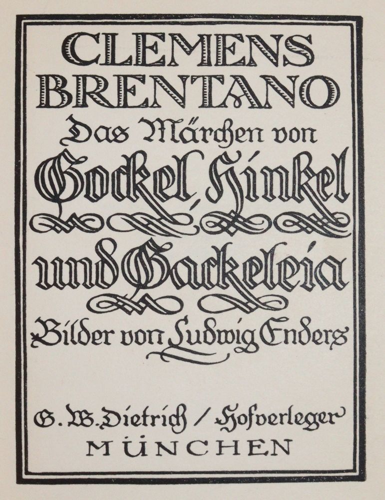 Große Abbildung Nr.1: 140-1577 Brentano,C.: (Literatur und illustrierte Bücher 20.Jahrhundert - Alte Literatur in modernen Ausgaben)