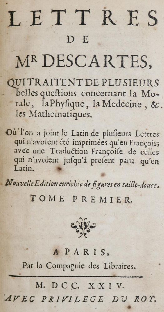Große Abbildung Nr.2: 140-162 Descartes,R.: (Alte Drucke, Handschriften und Theologie)