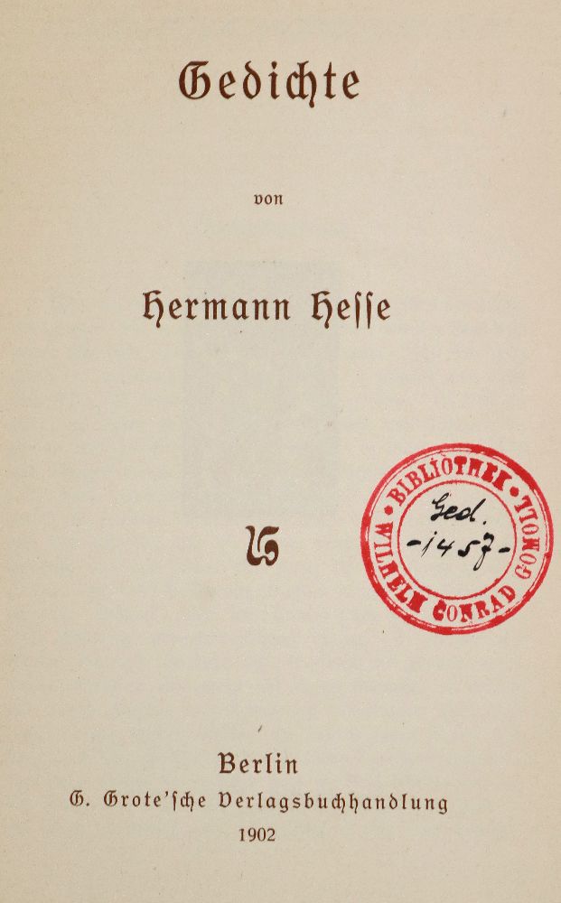 Große Abbildung Nr.1: 140-1632 Hesse,H.: (Literatur und illustrierte Bücher 20.Jahrhundert - Alte Literatur in modernen Ausgaben)
