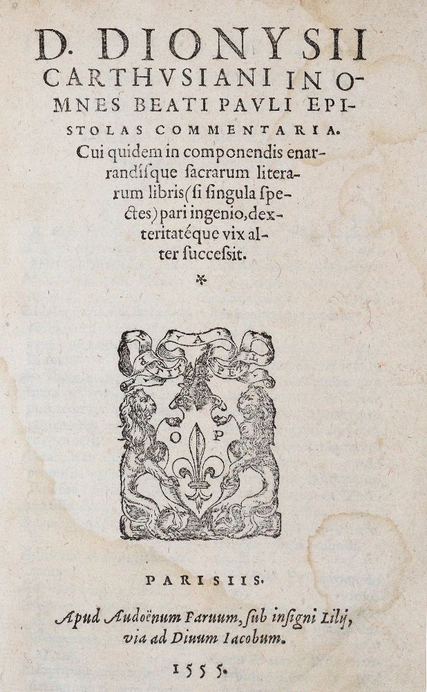 Große Abbildung Nr.1: 140-167 Dionysius Carthusianus.: (Alte Drucke, Handschriften und Theologie)