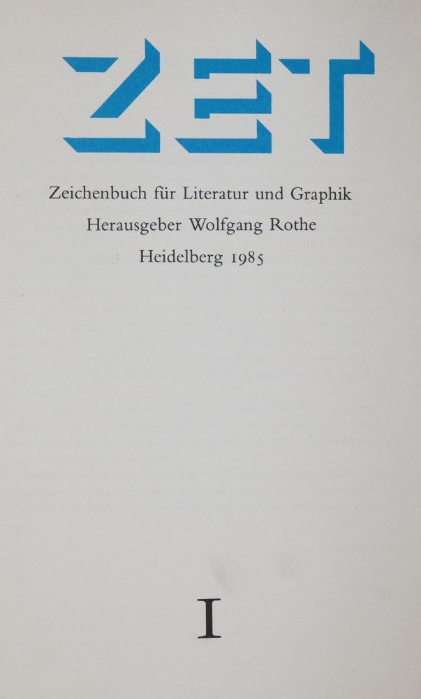 Große Abbildung Nr.1: 140-1715 Rothe,F. (Hrsg.).: (Literatur und illustrierte Bücher 20.Jahrhundert - Alte Literatur in modernen Ausgaben)