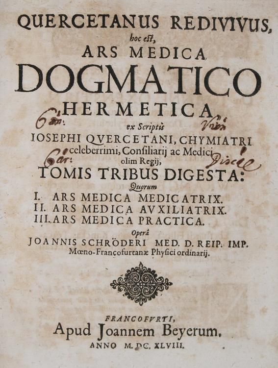 Große Abbildung Nr.1: 140-172 Du Chesne,J.: (Alte Drucke, Handschriften und Theologie)