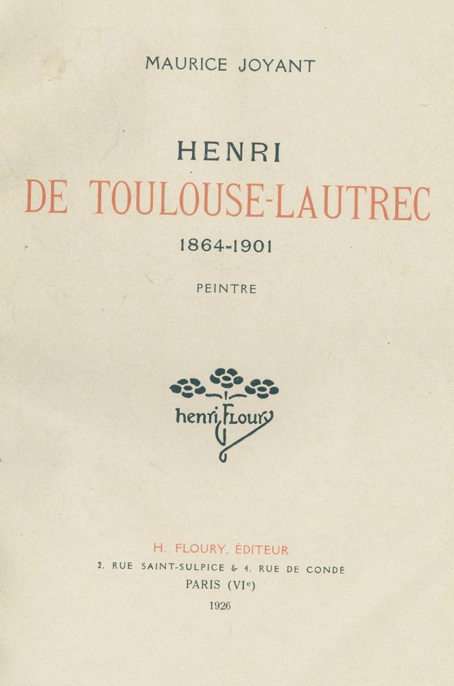 Große Abbildung Nr.1: 140-1734 Joyant,M.: (Toulouse-Lautrec)